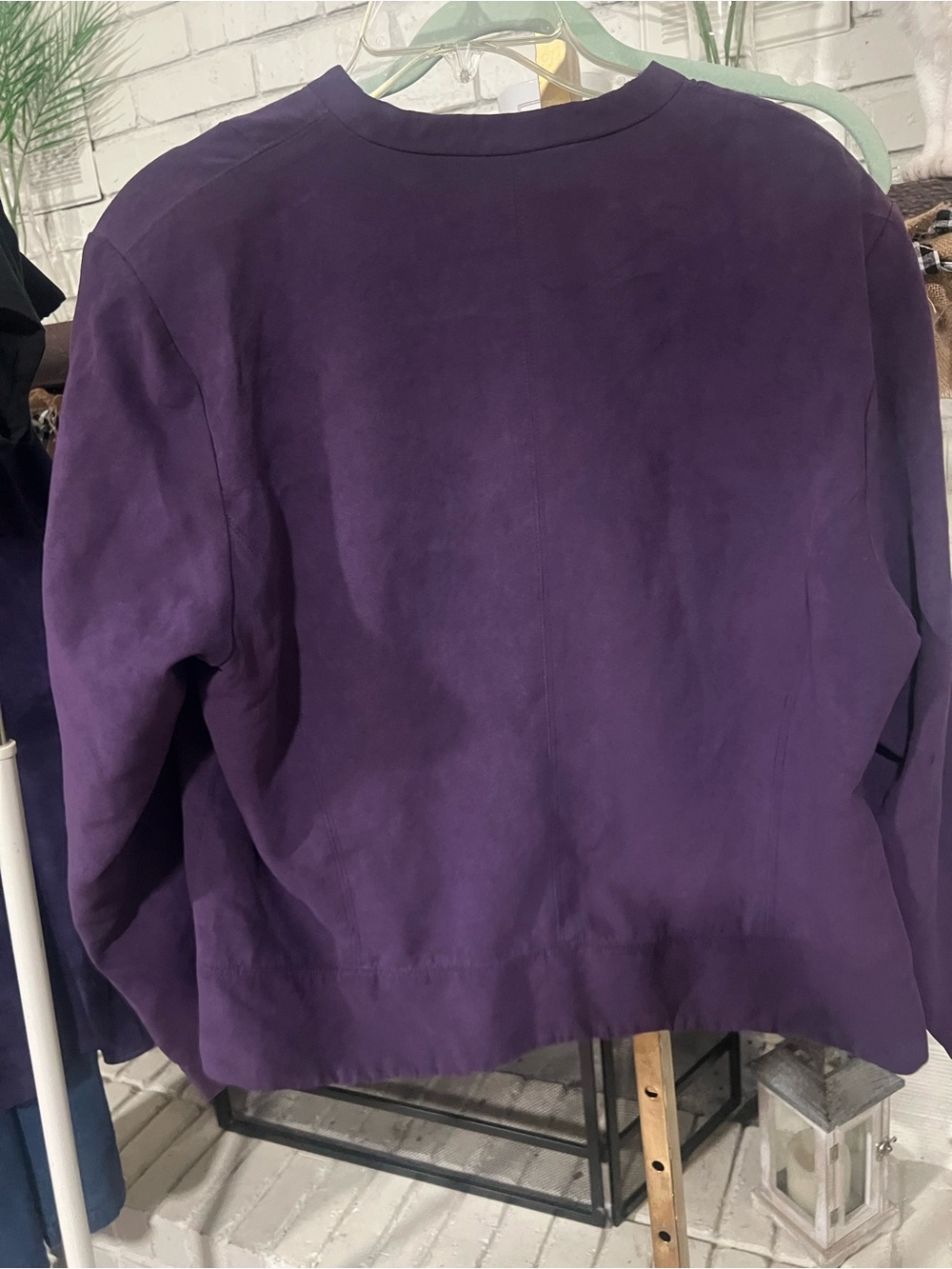 dressbarn Deep Purple Zip-Front Bomber Jacket - Picture 6 of 6